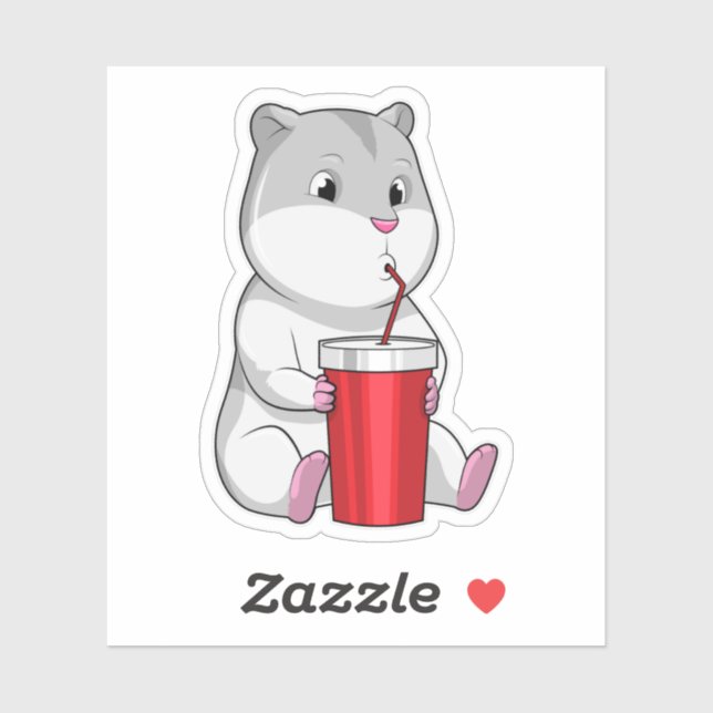 Hamster with Mug & Drinking straw (Sheet)