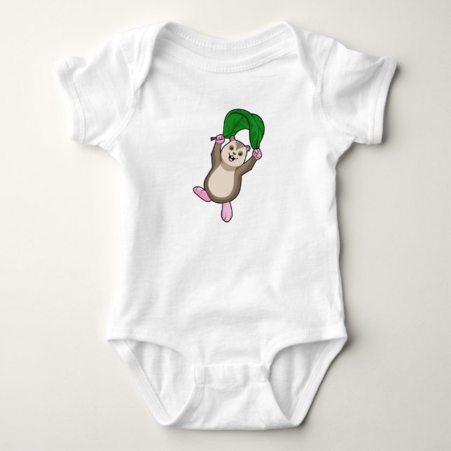 Hamster with Parachute Baby Bodysuit (Front)