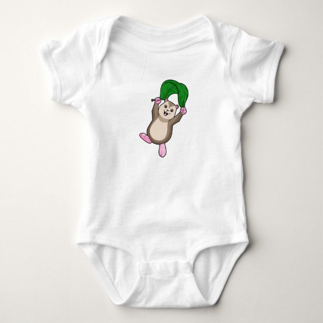 Hamster with Parachute Baby Bodysuit (Front)