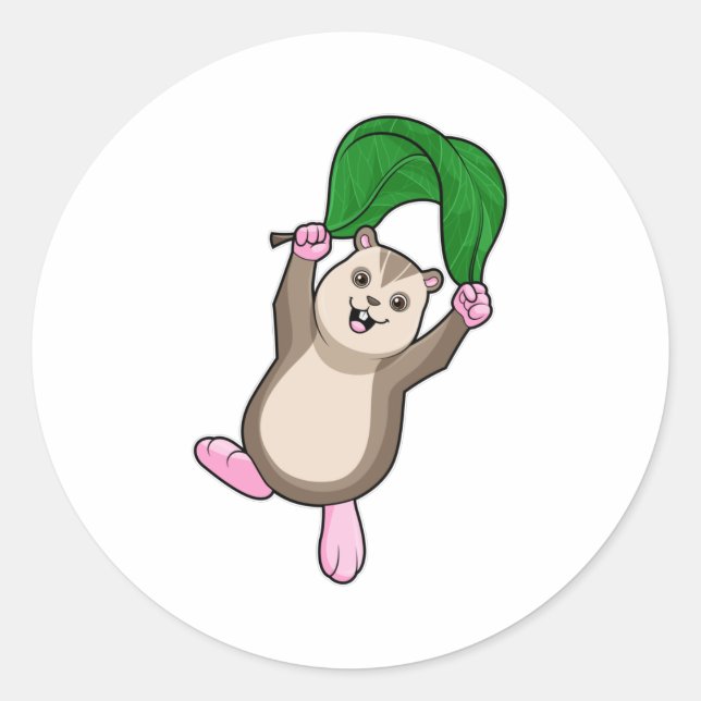 Hamster with Parachute Classic Round Sticker (Front)