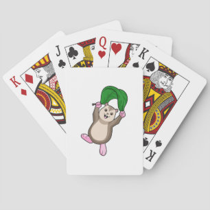 Hamster with Parachute Playing Cards