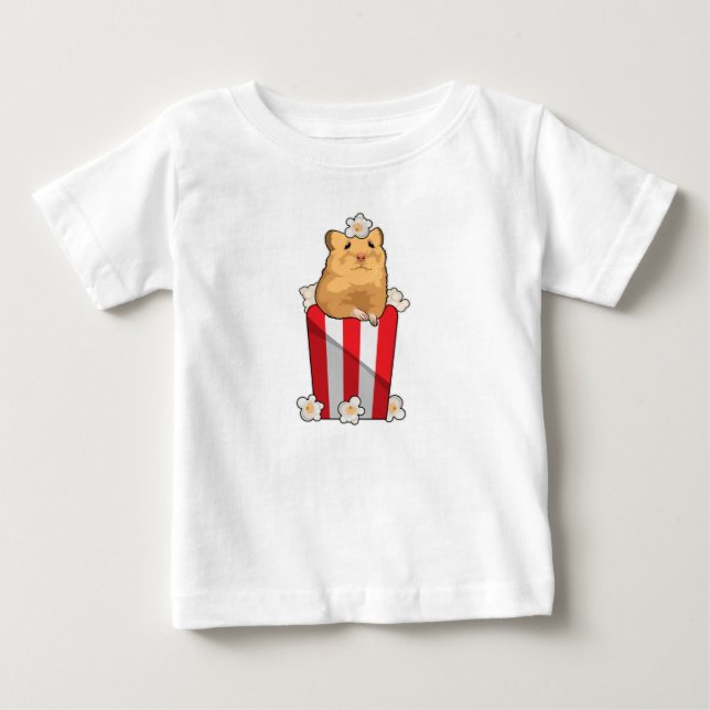 Hamster with Popcorn Baby T-Shirt (Front)