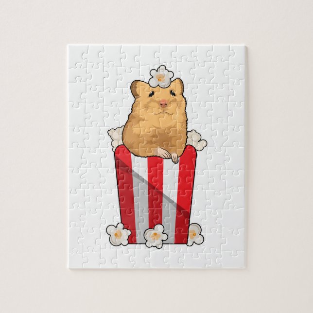 Hamster with Popcorn Jigsaw Puzzle (Vertical)