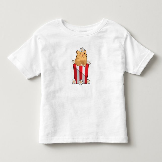 Hamster with Popcorn Toddler T-Shirt (Front)