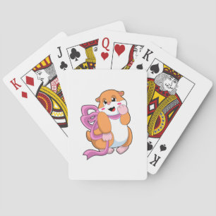 Hamster with Ribbon Playing Cards