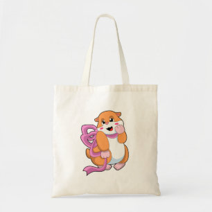 Hamster with Ribbon Tote Bag