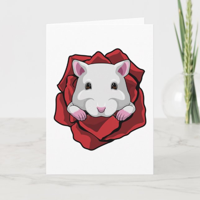 Hamster with Rose Card (Front)
