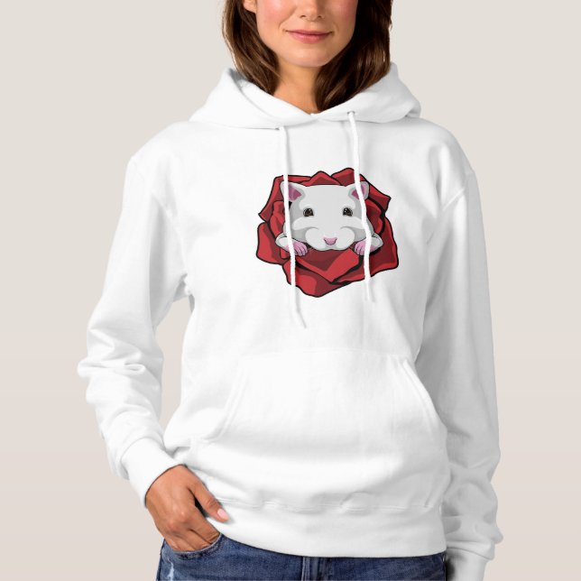 Hamster with Rose Hoodie (Front)