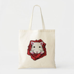 Hamster with Rose Tote Bag