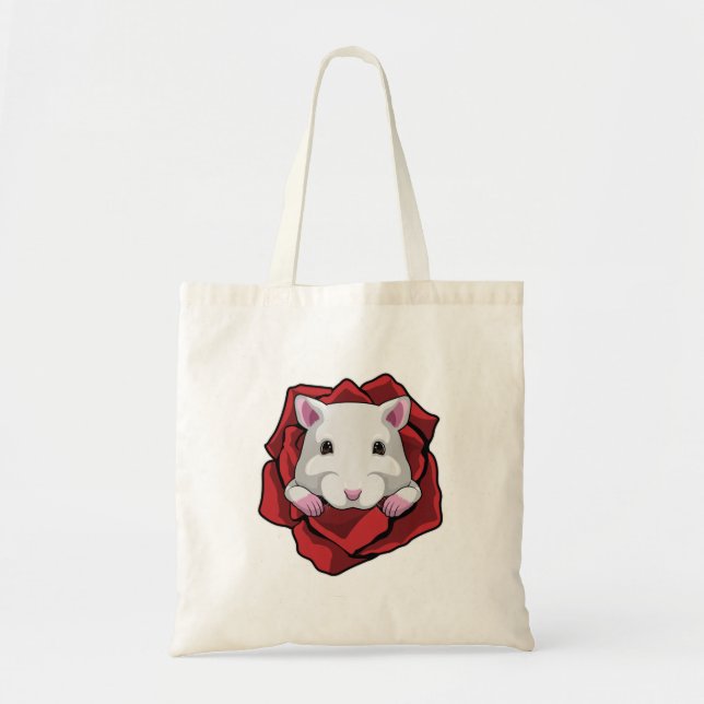 Hamster with Rose Tote Bag (Front)