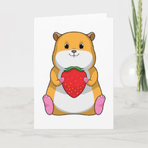 Hamster with Strawberry Card