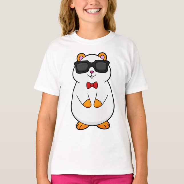 Hamster with Sunglasses & Bow tie T-Shirt (Front)