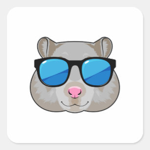 Hamster with Sunglasses Square Sticker