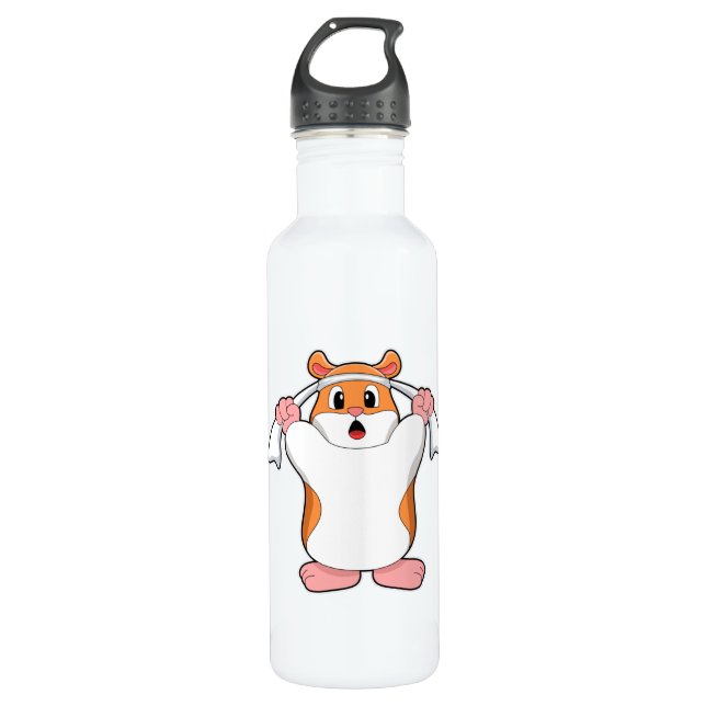 Hamster with Towel 710 Ml Water Bottle (Front)