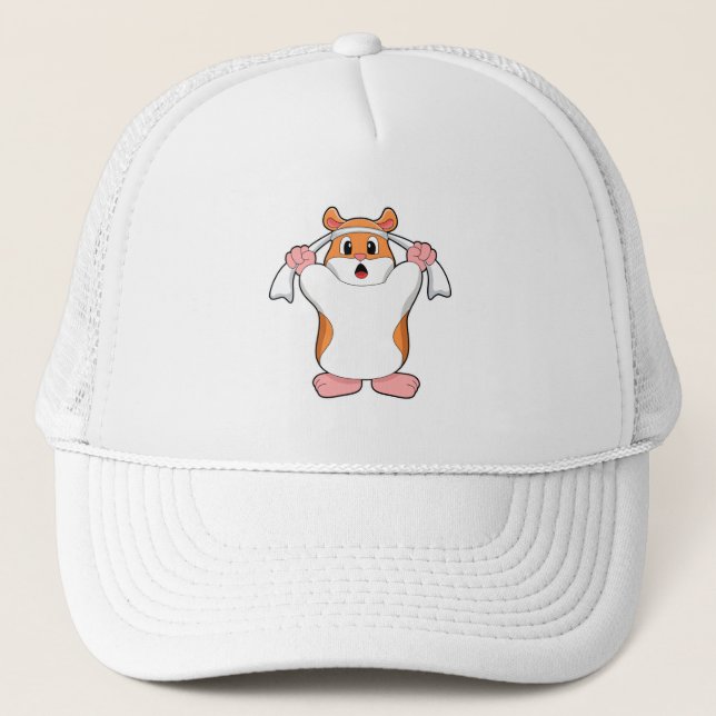 Hamster with Towel Trucker Hat (Front)