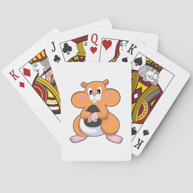 Hamster with Walnut Playing Cards (Back)