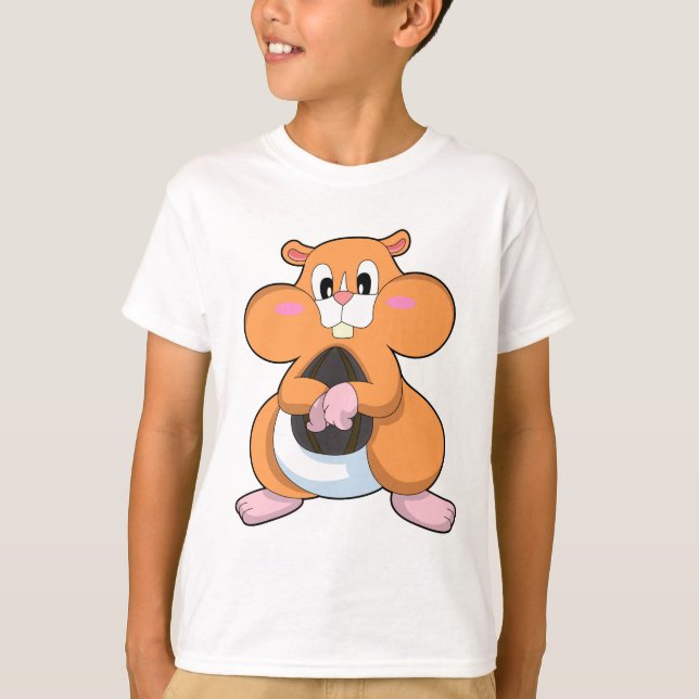 Hamster with Walnut T-Shirt (Front)