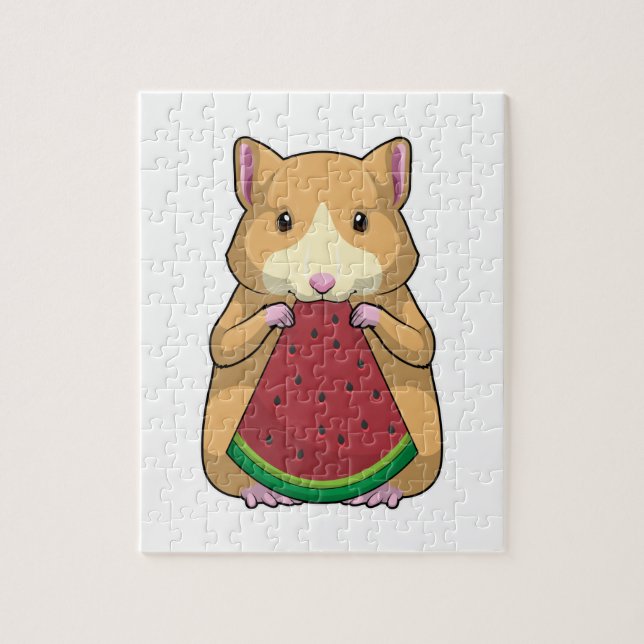 Hamster with Watermelon Jigsaw Puzzle (Vertical)