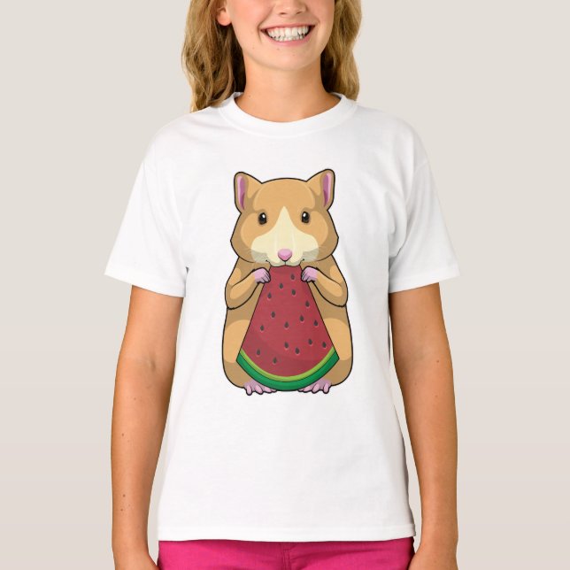 Hamster with Watermelon T-Shirt (Front)