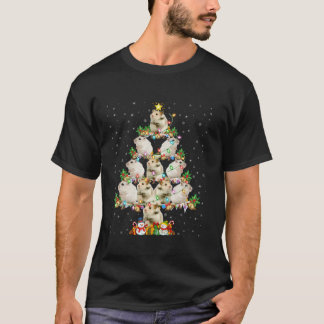 Hamster Xmas Lighting Santa Hamster Christmas Tree T-Shirt