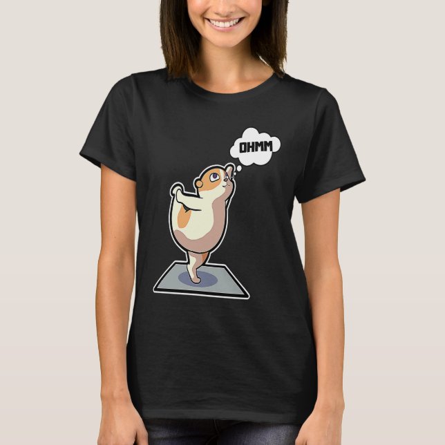 Hamster Yoga Poses Sport Gymnastics Ohm Heartbeat  T-Shirt (Front)