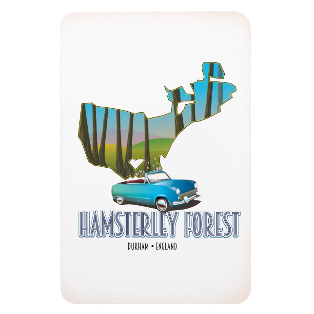 Hamsterley Forest Durham England map Magnet (Vertical)