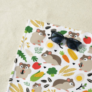 Hamsters And Their Treats Beach Towel