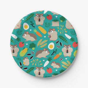 Hamsters And Their Treats Paper Plate