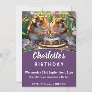 Hamsters Birthday Party Invitation