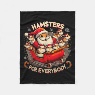 Hamsters For Everybody Christmas Pajamas Hamster K Fleece Blanket