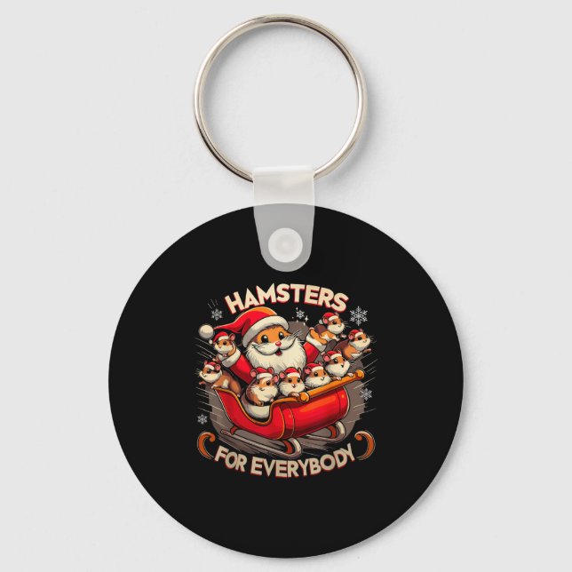 Hamsters For Everybody Christmas Pajamas Hamster K Key Ring (Front)