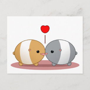 hamsters in love postcard