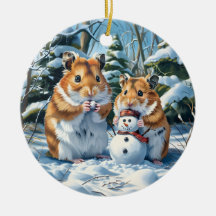 Hamsters With Snowman Christmas