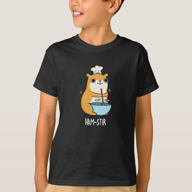 Hamstir Funny Hamster Pun Dark BG T-Shirt (Front)