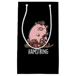Hamstring Funny Pig Pun Dark BG Small Gift Bag