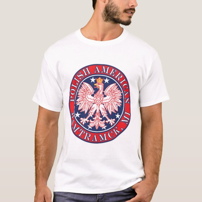 Hamtramck Michigan Polish Eagle T-Shirt (Front)