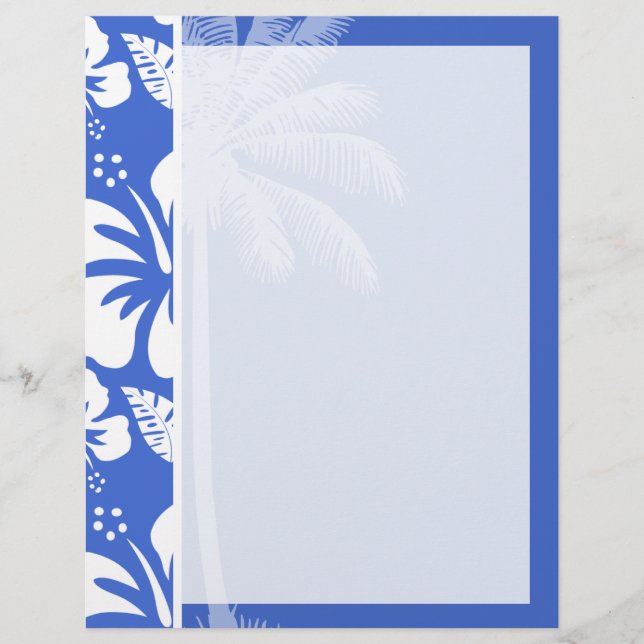 Han Blue Hawaiian Tropical Hibiscus; Palm (Front)