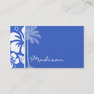 Han Blue Hawaiian Tropical Hibiscus; Palm Business Card