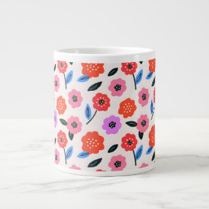 Han drawing flowers pattern large coffee mug