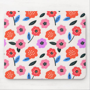 Han drawing flowers pattern mouse mat
