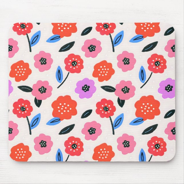 Han drawing flowers pattern mouse mat (Front)