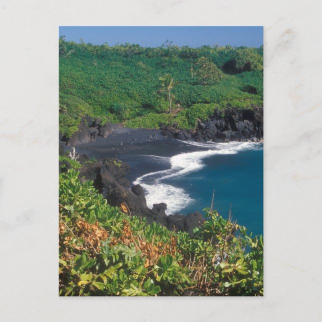 Hana Black Sand Beach Maui Hawaii Postcard (Front)