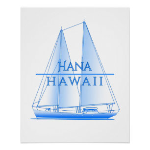 Hana Coastal Nautical Sailing Sailor Poster