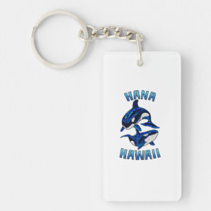 Hana Hawaii Vacation Tribal Whale Orcas Key Ring