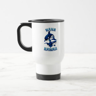 Hana Hawaii Vacation Tribal Whale Orcas Travel Mug