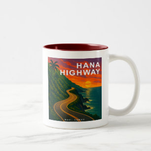 Hana Highway Maui Hawaii Sunset Two-Tone Coffee Mug