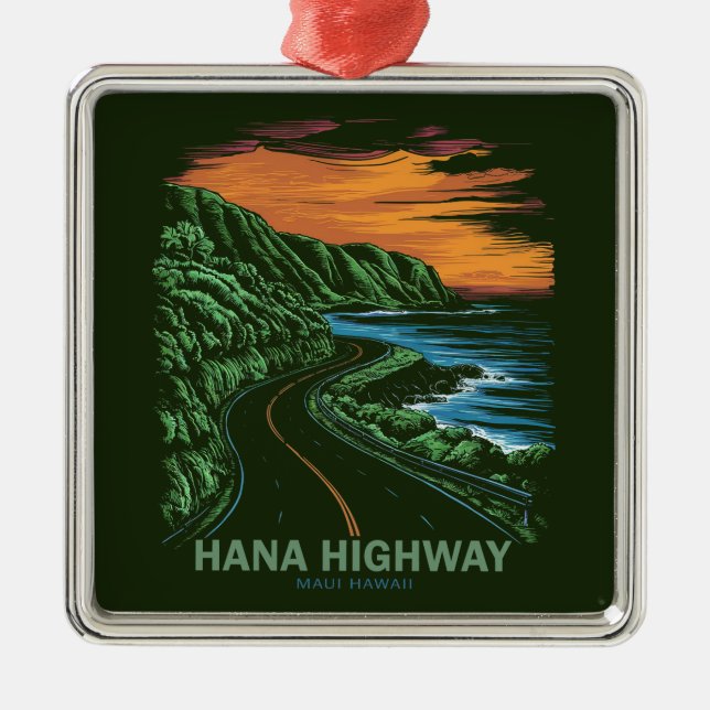 Hana Highway Maui Hawaii Vista Metal Tree Decoration (Front)