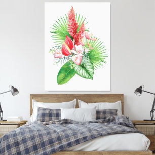 Hana hou! (White) Hawaiian Flower Arrangement Canvas Print