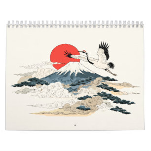Hanafuda 12 Months Japanese Woodblock Art 2027 Calendar
