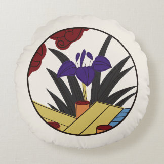 Hanafuda "Ayame-ni-yatsuhashi" Round Cushion